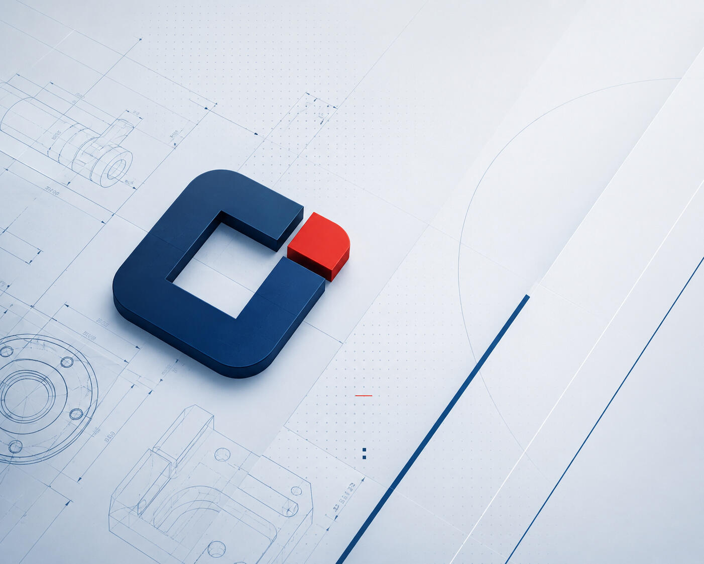 Technische Blaupause mit modernem Logo Technische Blaupause mit modernem Logo